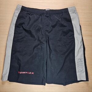 Vintage Y2K Nike Bowflex Athletic Shorts Men XXL Black Gray Gym Workout Training
